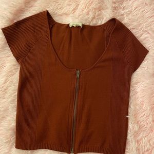 burnt orange/ red top!